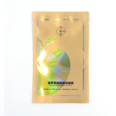 Custom Printed Skincare Facial Sheet Mask Packaging Bag Aluminum Foil Mylar Pouch for Moisturizing Pore Refining Beauty Mask