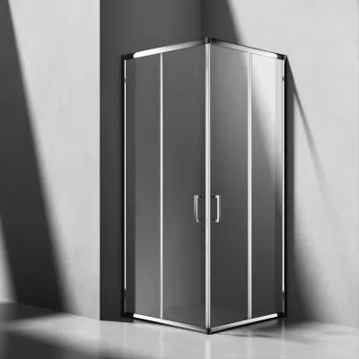 Modern Square Aluminum Alloy Waterproof Clear Tempered Glass Double Sliding Door Bathroom Shower Room Cabin
