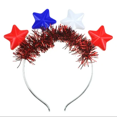 2026 Hot Sale LED Light up July 4th Stars Flashing Headbands