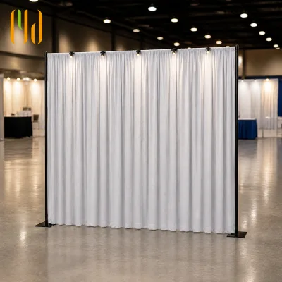 Aluminum Backdrop Stand Frame Adjustable Height with Black Velour Curtain for Exhibition Booth Display Background Trade Show