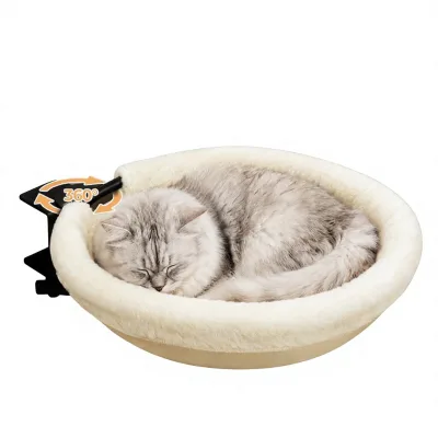 Petcozife Cat Desk Hammock Bed 16"x16" Sturdy 360 Rotating Removable Washable Cat Nylon Hammock Cover Space Saving Cat Perch