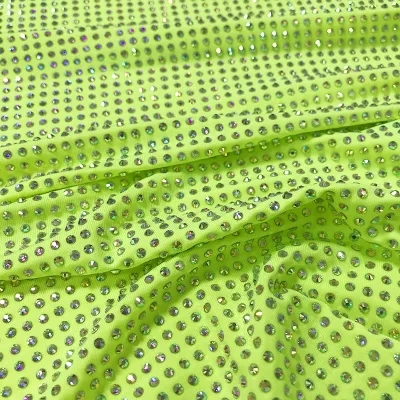 FB002 Lace Fabric With Rhinestones High Quality Swimsuit Crystal Fabric Lace Fabric for Sewing Ceremony Dresses