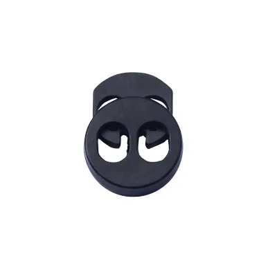 Custom Black Plastic Metal Draw Cord End Stopper for Bags Zinc Alloy Garment Accessory