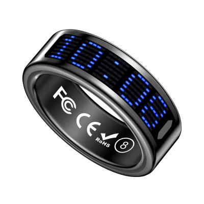 IP68 Intelligent New Trending SR08 Ring Health Tracker Heart Rate Blood Oxygen Stainless Steel Smart Ring for Couple Men Women