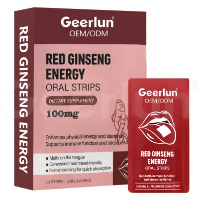 OEM ODM Manufacturer Red Ginseng Energy Strips Boosts Energy Stamina Immune Support Red Ginseng Energy Dissolving Oral Strips