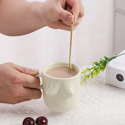 In the Wind Creative Ceramic Mug Cute Pinch Stomach Breakfast Cup Niche Creative Design Holiday Gift New