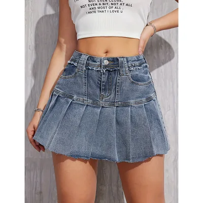 Fashion Wide Leg Jean Baggy Women'S Jeans Denim Skirts Above Knee Short Skirt Overalls Pants