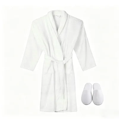 Wholesale Luxury Terry Bathrobe Sleepwear for Men and Women Custom Shawl Collar Plus Size Solid Bathrobe