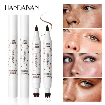 HANDAIYAN Mineral Double-ended Freckle Pencil Dual Color Quick Waterproof Natural Fake Mole Spot Makeup Pen Low MOQ Wholesale