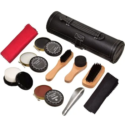 Factory Supply Upscale Leather Shoe Polish Set Shoe Shine Kit Shoe Care Kit