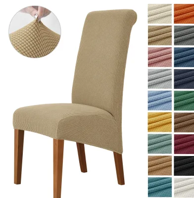 High Back & Universal High Elasticity Chair Cover Jacquard M XL Size Chair Covers Dining Room Kitchen Office Home Corn Flannel