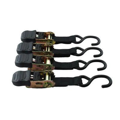 Heavy Duty 1" Ratchet Straps with J Hooks - Durable Webbing for Motorcycles & ATVs