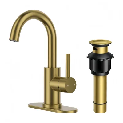 Modern Minimalism Electroplated Ceramic Valve Core Kitchen Bathroom Washbasin Faucet Single Handle Deck Mounted Hot/Cold Faucet