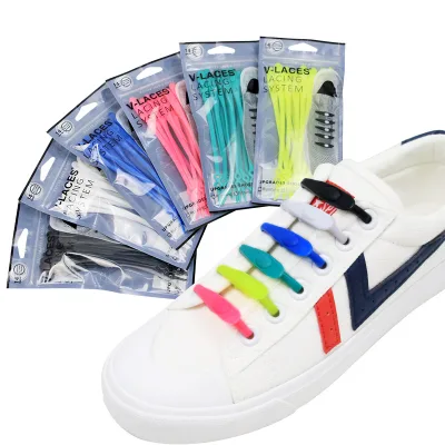 High-quality Round Head Double Hole Shoelaces Elastic Silicone Shoelaces Children Adult No-tie Shoelaces