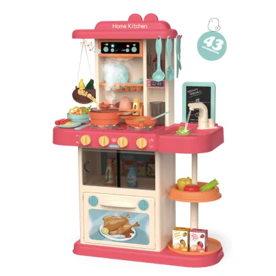 With Somke Electric Plastic Toy Kitchen for Children
