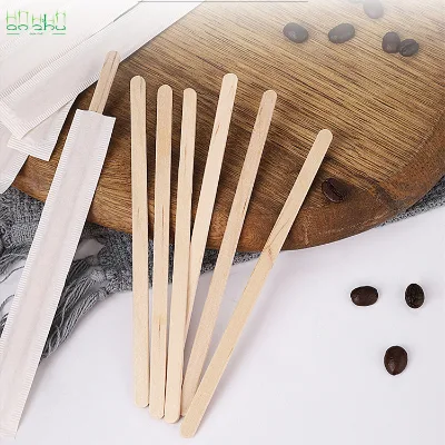 Modern Eco-Friendly Wooden Coffee Stirrer One-Time Use Tabletop Protector Stylish Environmentally Friendly Tea Tool