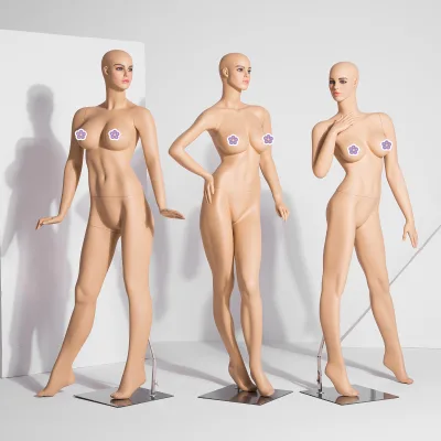 Sexy Tanned Caucasian Skin Female Mannequins with Makeup Head in Various Poses for Underwear Cloth Display