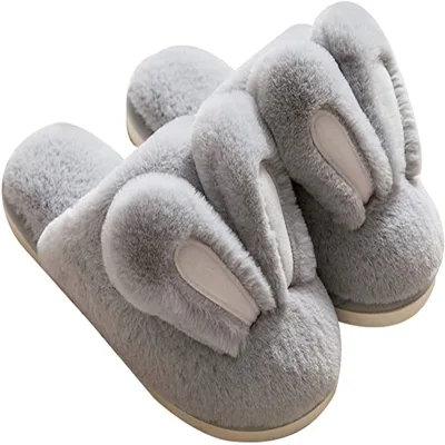 Cute Rabbit Ears Warm Plush Indoor Slippers Animal slippers