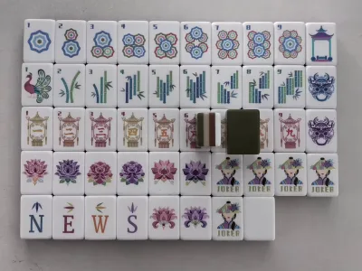 2026 New Acrylic Mahjong Tiles-Olive Green Mini Portable Set with Original Packaging for Maternity Use and Entertainment Gaming