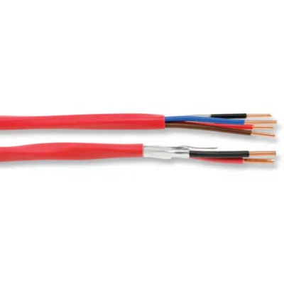 2 core screened and 4 core unscreened red fire alarm cable 14awg 1.5mm solid copper