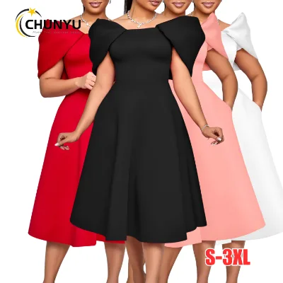 Latest Design Chic Gowns for Women Evening Dresses Elegant Sexy One-Shoulder Party Dress Women African Dress