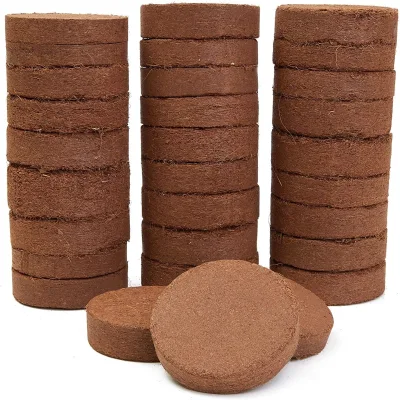 30mm 40mm 50mm 60mm 80mm 100mm 42mm 36mm 100 200 500 Pcs Pack Shrink Wrap Coconut Coco Coir Peat Pellets