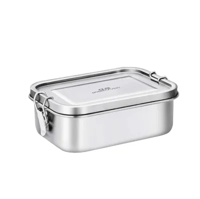 Custom Modern Design Reusable Metal Bread Box Bin Storage Food Bento Stainless Steel Kids Children's Lunch Box Container