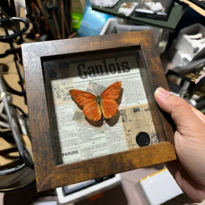 Rustic MDF Square Photo Frame with Brown Finish Dust-Proof Display Box for DIY Decoration