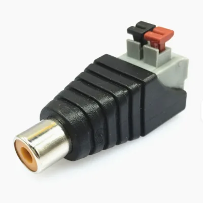 Push Button RCA Female Jack to Speaker Wire AV Terminal Adapter Postitive and Negative
