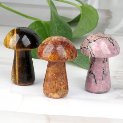 Wholesale Healing Crystal Carvings Polished Natural Crystal Stones Mushroom for Souvenir Gifts