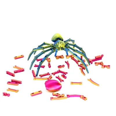 Colorful 3D Printed Custom Movable Ornaments Assembled Spider Creative Model Gift
