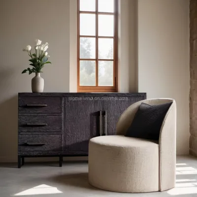 Sofa Set Living Room Black Chair Indoor Furniture Slope Swivel Chair
