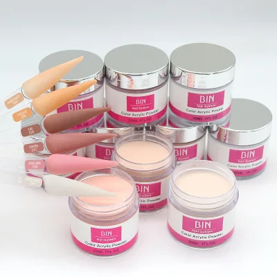 BIN Buttery Acrylic Dipping Nail Powder Pink Smooth Fast Drying Acrylic Powder 30g 30ml 1OZ