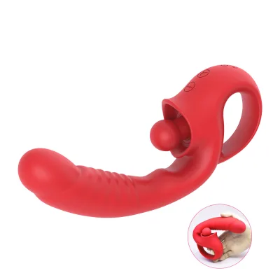 2nd-Gen Seductive Vibrator with 10-Freq Vibration Waterproof Adult Sex Toys Tongue Licking Thrusting Design for Wholesale