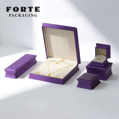 FORTE Luxury Jewelry Box Pu Leather Suede Hourglass Waist Design Custom Set With Logo Personalized Fashion Boxs