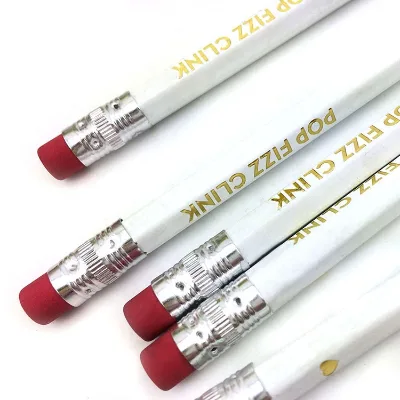 4'' Mini White Short Golf Pencil With Eraser Cheap Bulk Packing Cute Wooden Pencil Support Custom Design