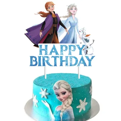 Frozen Elsa Birthday Decorations Frozen Queen Anna Baby Shower Wedding Party Supplies Cake Topper Kit Cup Cake Tableware