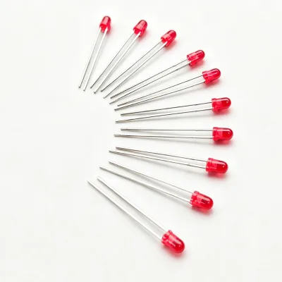 3mm Red LED Diode Long Pin Light Emitting Diode Indicator Lamp 10Pcs