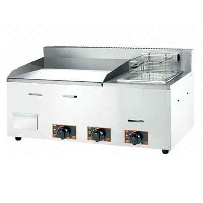 Portable Street Food Griddle and Fryer Combination Machine Commercial Fryer and Griddle Combine Machine