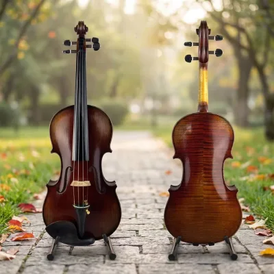 Handcrafted Vintage Oil-finished Violin Spruce Top Maple Back Ornate Scroll Design for Examinations Practice Solo Performances