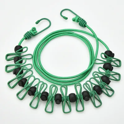 Retractable Portable Clothesline for Travel Clothing Line with 12 Clothes Clips, for Indoor Laundry Drying Line Outdoor Camping
