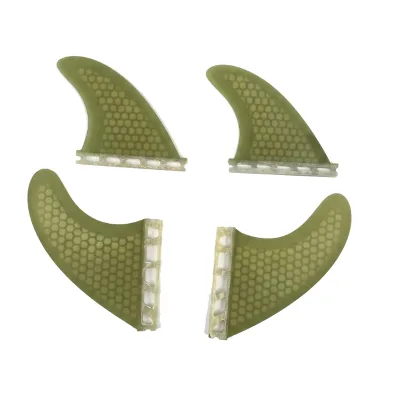 Fast Delivery Eco Light Weight Fiberglass Honeycomb Surfboard Fins Quad Fin Set Compatible with Most Major Fin Systems