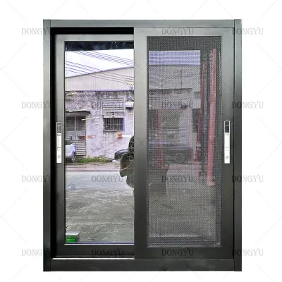 Luxury Aluminum Sliding Window Soundproof Double Glass with Rust-Resistant Stainless Steel Tracks and Mesh