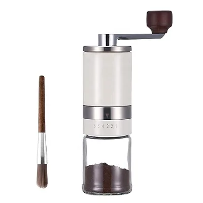 Kitchenette Lifestyle Amenities White Coffee Grinder Turkish Italy Handheld Wood Knob Coffee Grinder