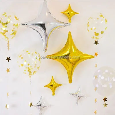 10inch Gold Glossy Star Helium Foil Balloons for Birthday Wedding Graduation Decoration Durable Reusable Foil Globos