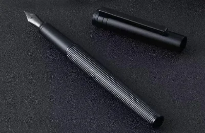 Chinese Supplier Luxury New Black Metal Fountain Pen Custom Logo Office Supplies Business Promotion