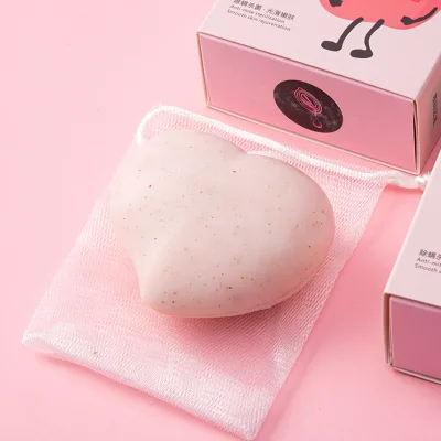 Handmade Herbal Solid Whitening Soap for Oily Skin Pink Essential Oil Shea Butter Seaweed Brightening Face Cleansing Oil