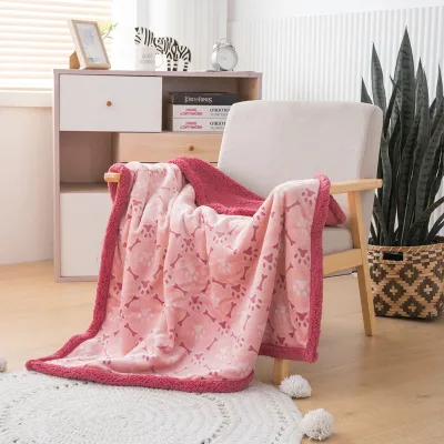Manta Customized Paw Print Waterproof Flannel Sherpa Fleece Throw Pet Blanket for Dog