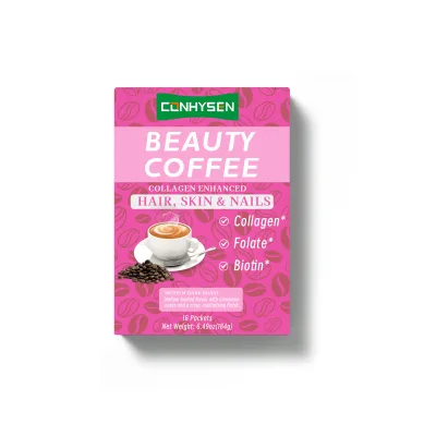 OEM Private Label Beauty Collagen Coffee Support Healthy Hair Skin Nails Biotin Instant Protein Coffee