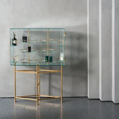 Foshan Furniture Living Room Italian Design Furniture Glass Liquor Display Luxury Wine Cabinet